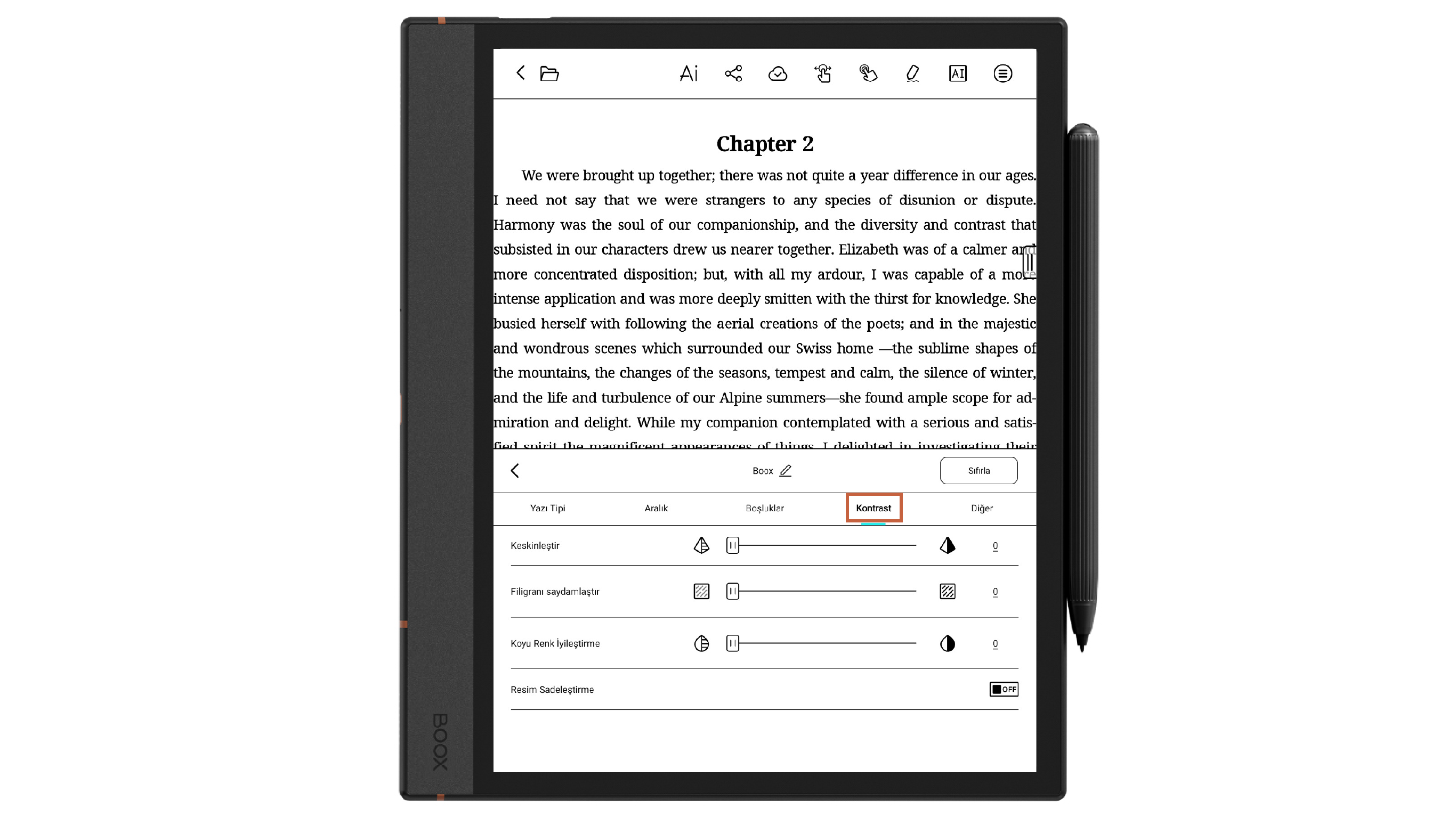 Belge Ayarları Kontrast