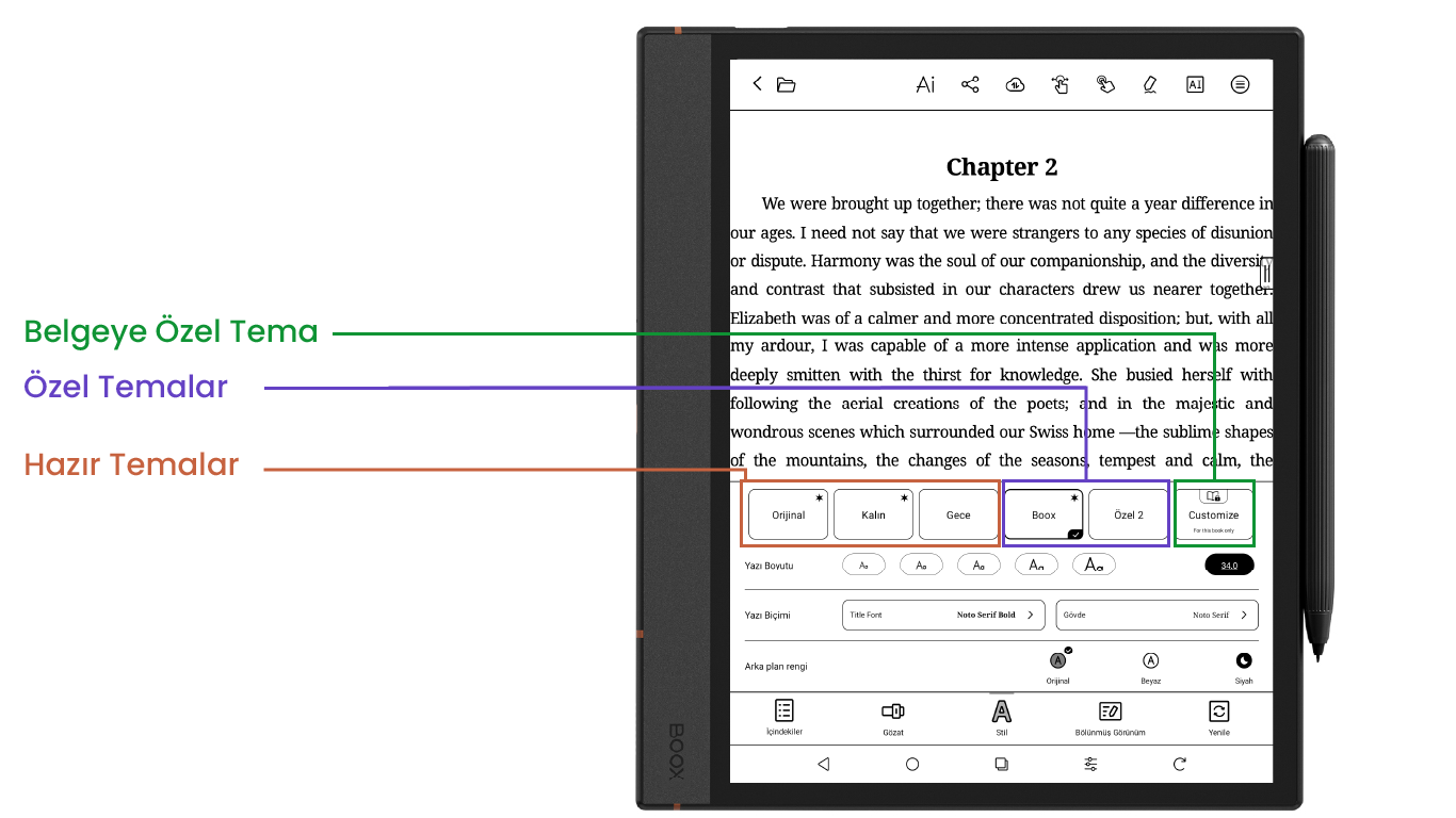 Boox Belge Ayarları